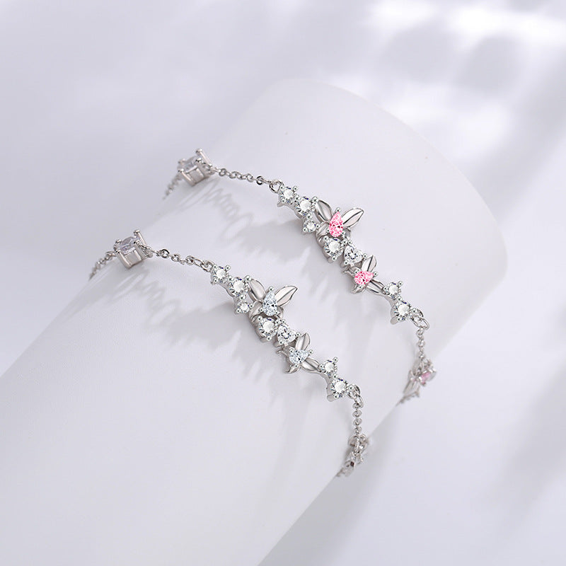 Butterfly Female Simple Fresh Exquisite Pink Bracelets