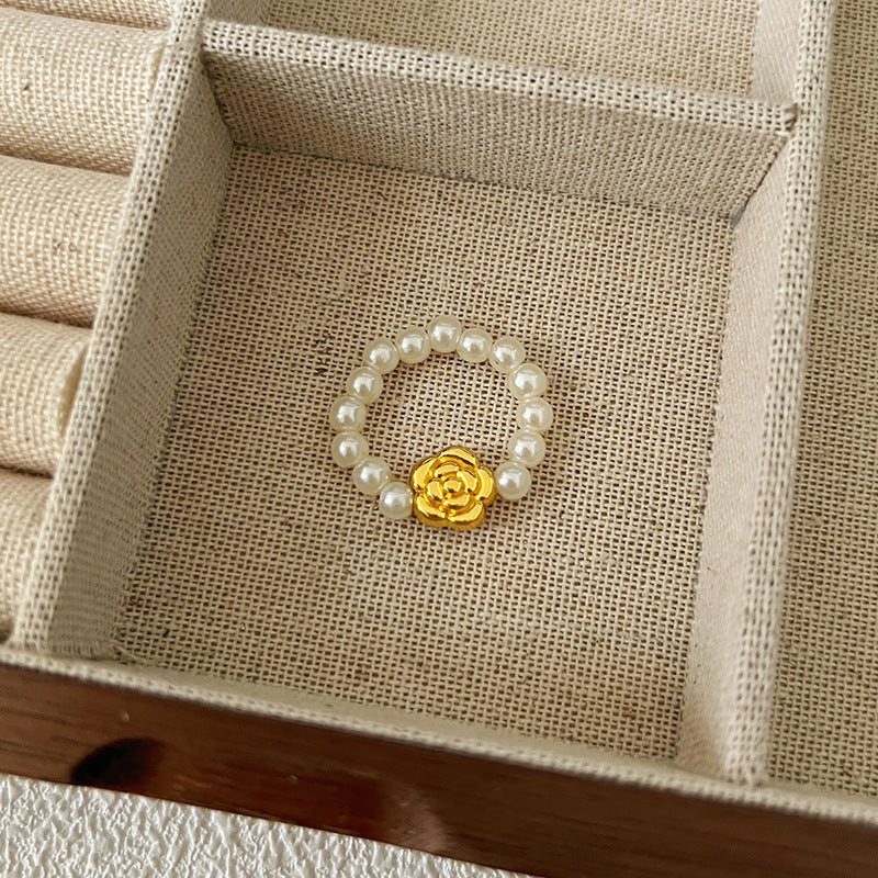 Beads Niche Design Advanced Finger Light Luxury Rings