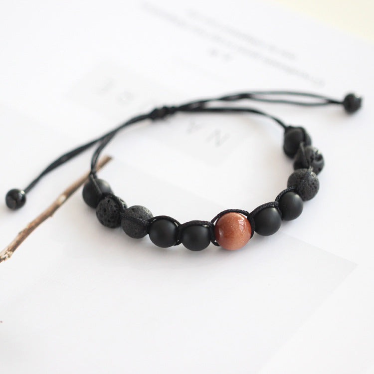 Sand Blue San Woven Black Rope Bracelets