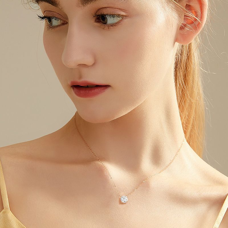 Style Moissanite Sterling Sier Clavicle Chain Necklaces