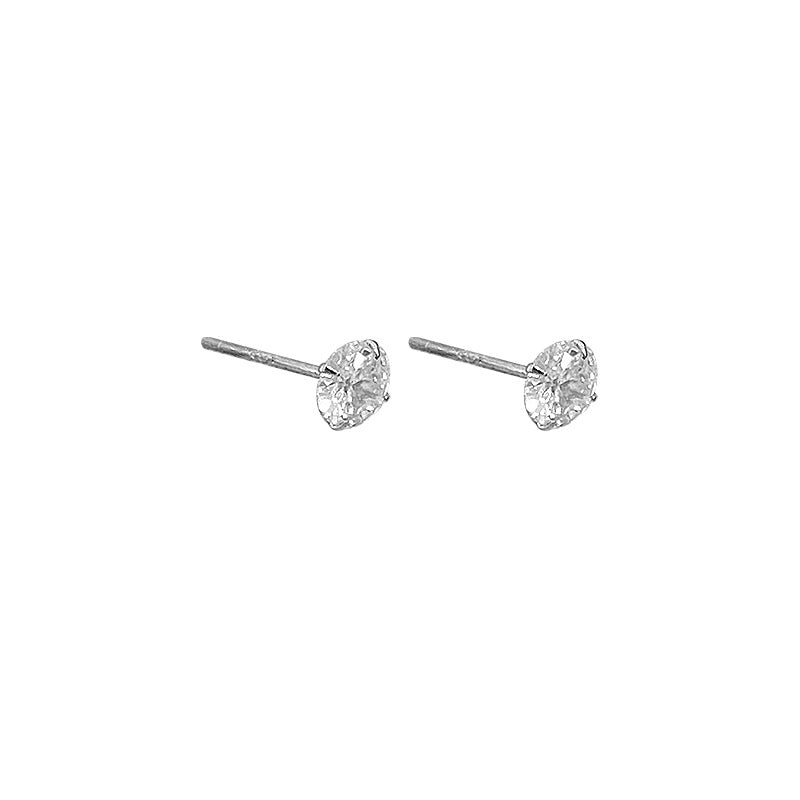 Sier Zircon Rhinestone Series Korean Simple Earrings