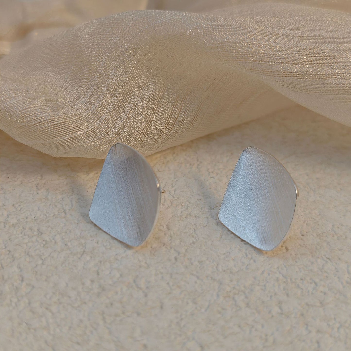 Brushed Square Love Heart Personality Geometry Ear Fashion Earrings