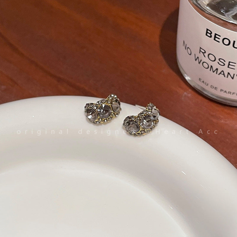 Purple Pink Diamond Shaped Niche Retro Sense Earrings