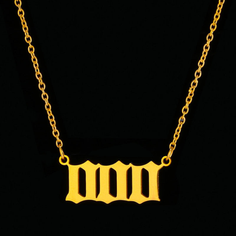 Digital Female Number Stainless Steel Clavicle Necklaces