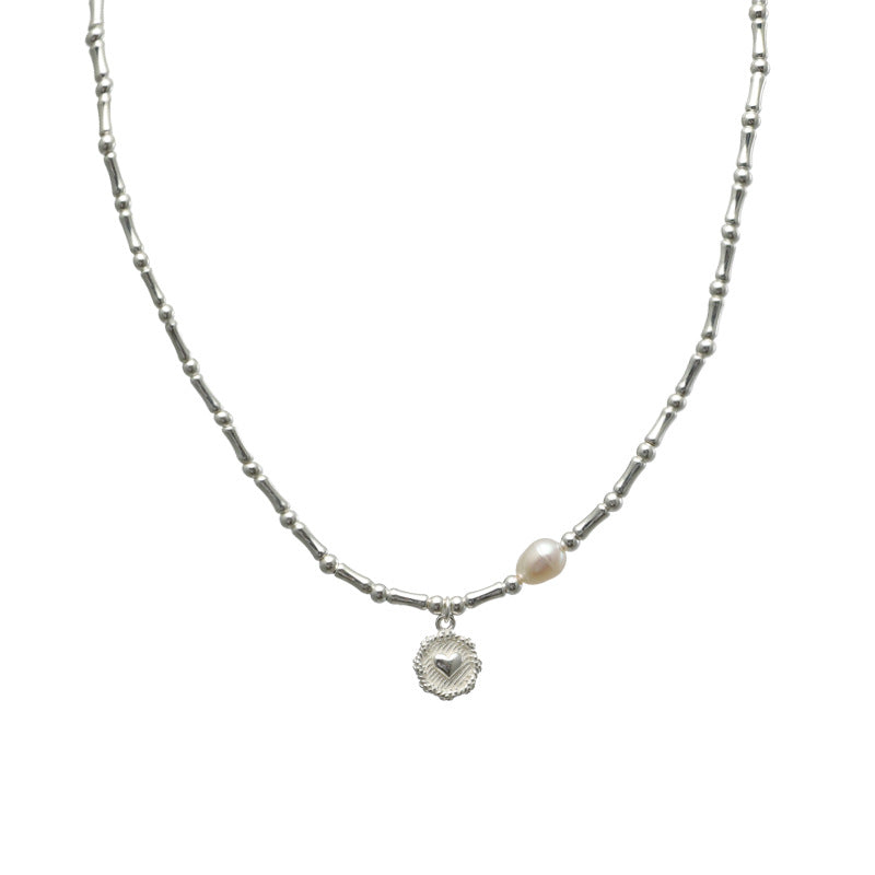 Style Sterling Sier Handmade Bamboo Heart-shaped Necklaces