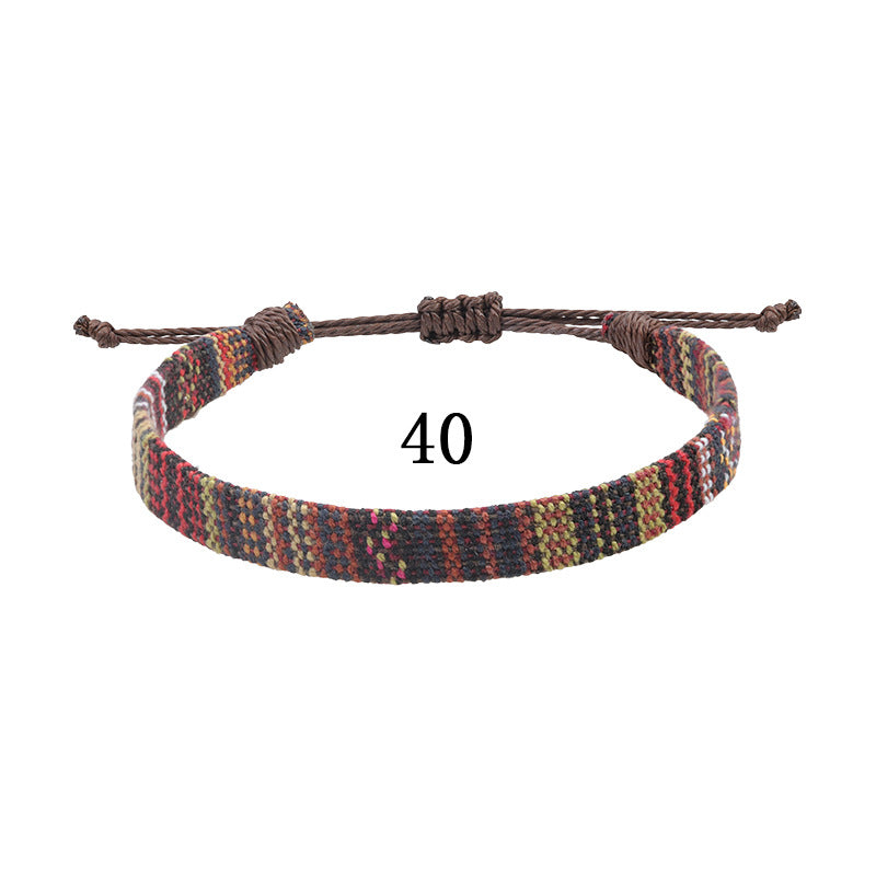 Style Cotton Linen Woven Fabric Carrying Bracelets