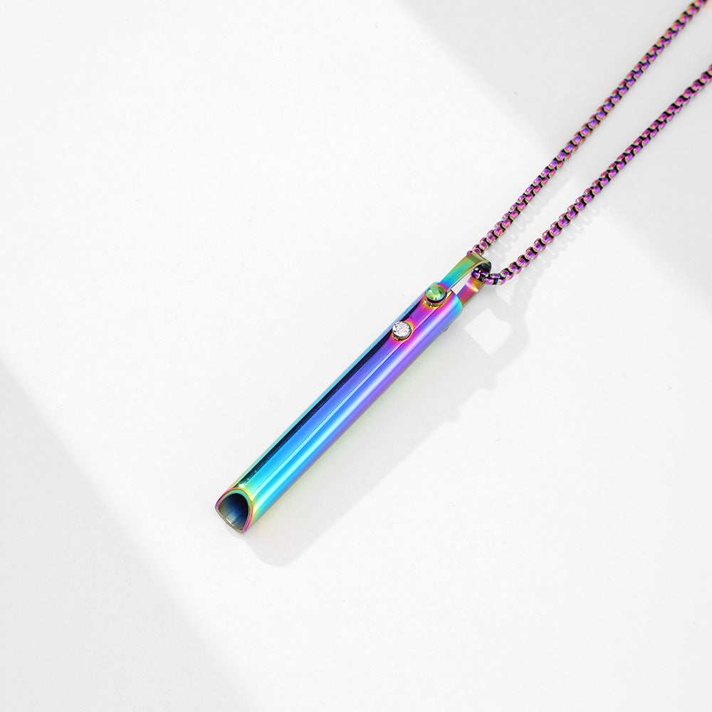 Whistle Adjustable Breath Relieve Anxiety Stainless Necklaces