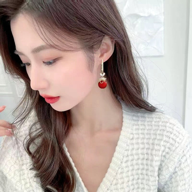 Fashion Blue Crystal Temperament Copper Micro Earrings