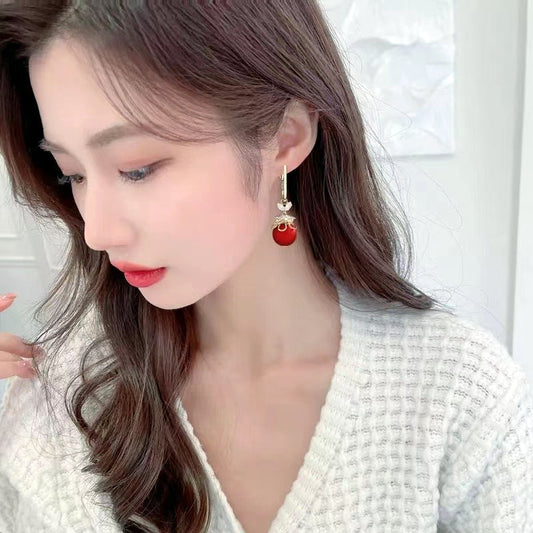 Fashion Blue Crystal Temperament Copper Micro Earrings