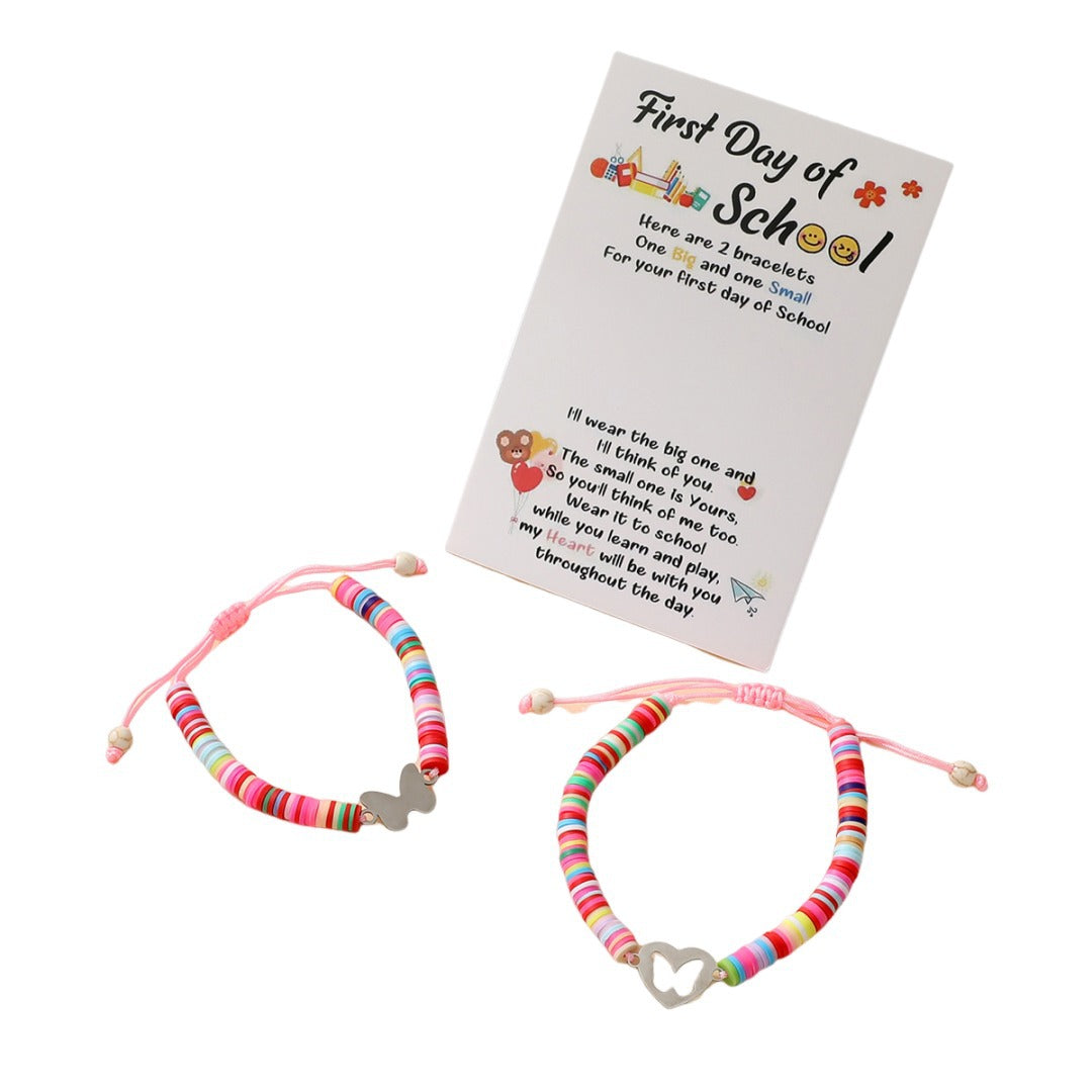 Carrying Strap Hollow Heart Polymer Clay Bracelets