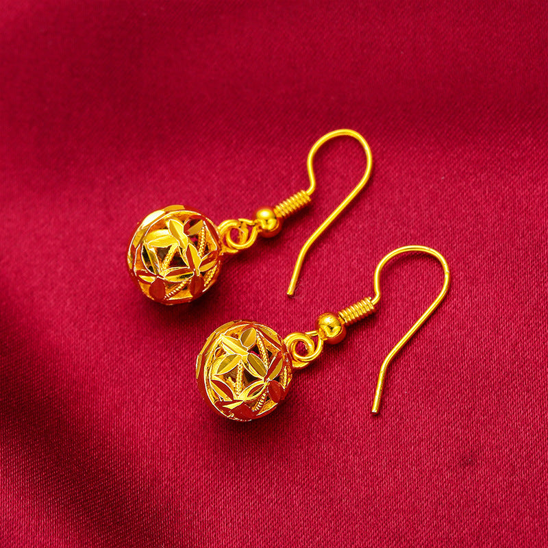 Women's Brass Gold Plated Vintage Bridal Fashion Earrings
