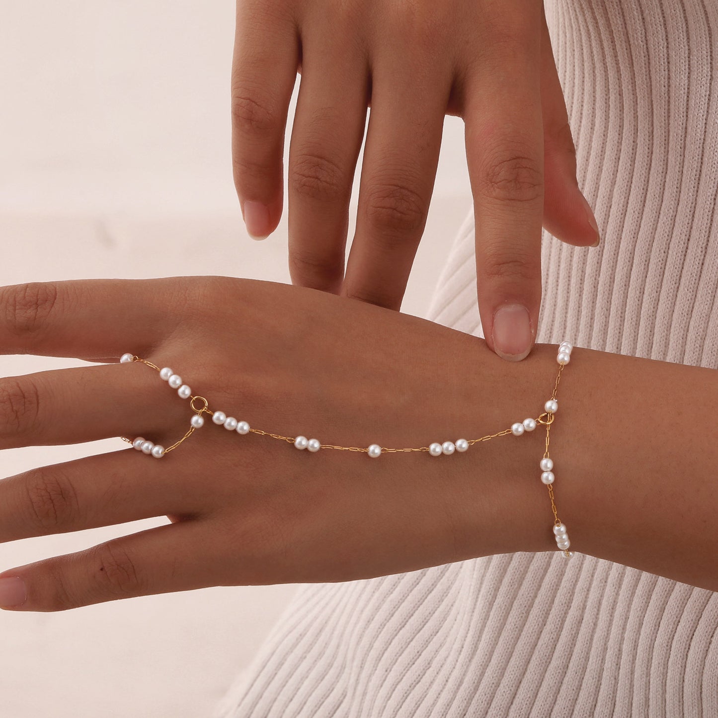 Women's Stainless Steel Twin Gold-plated Color Chain Popular Bracelets