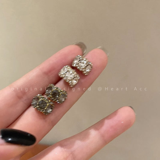 Purple Pink Diamond Shaped Niche Retro Sense Earrings