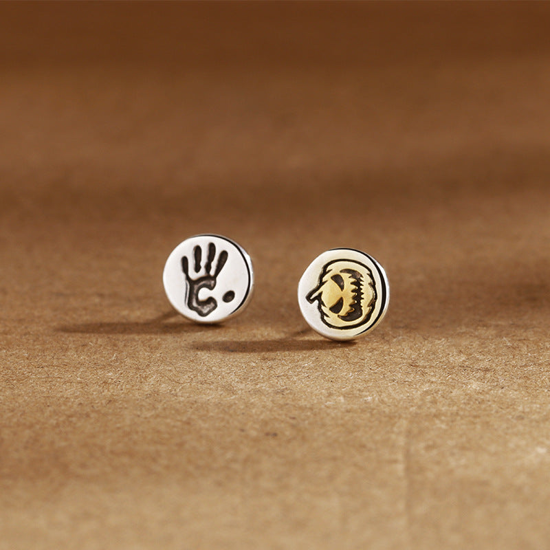 Women's & Men's Creative Funny Pumpkin Trendy Personality Asymmetric Lightning Earrings