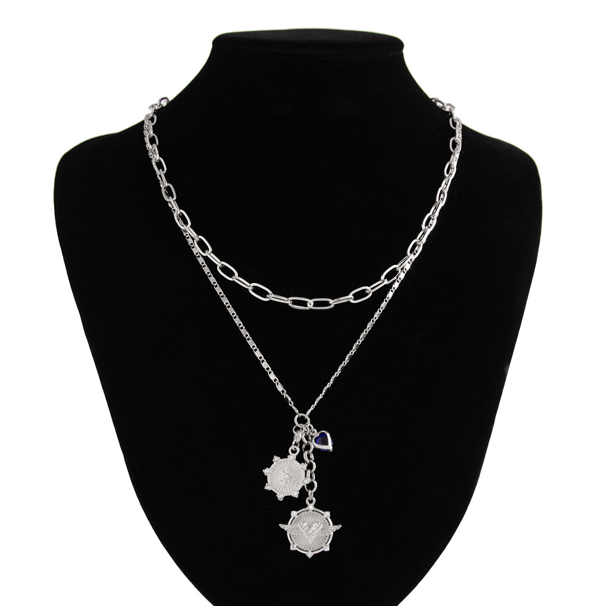 Men's Love High Sense Twin Ornament Diamond Necklaces