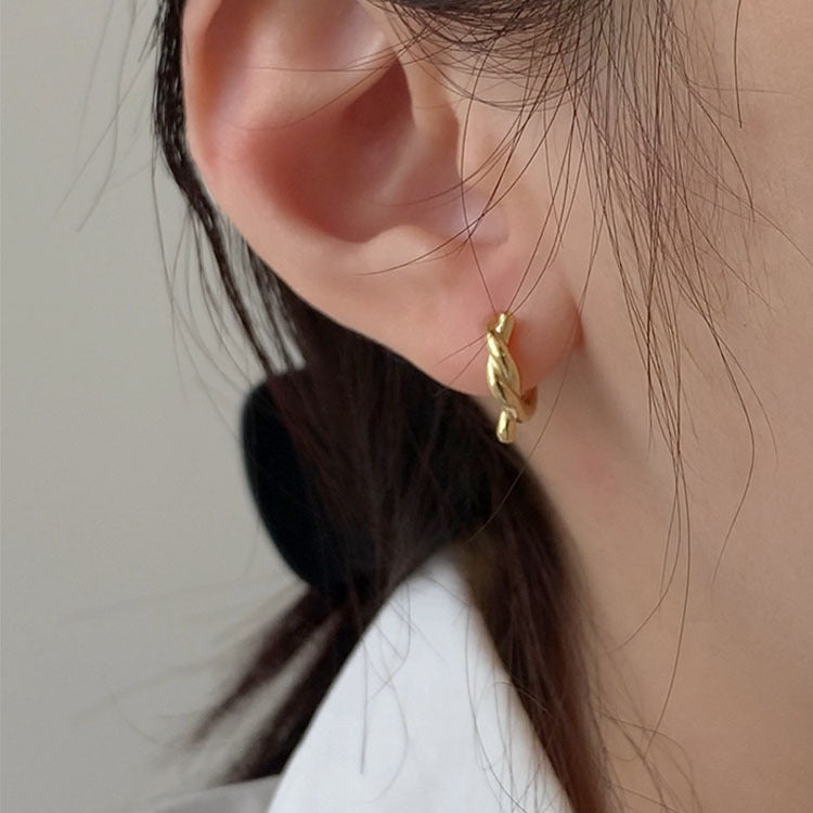 Needle Round Female Personalized Niche Design Sleeping No Need Earrings