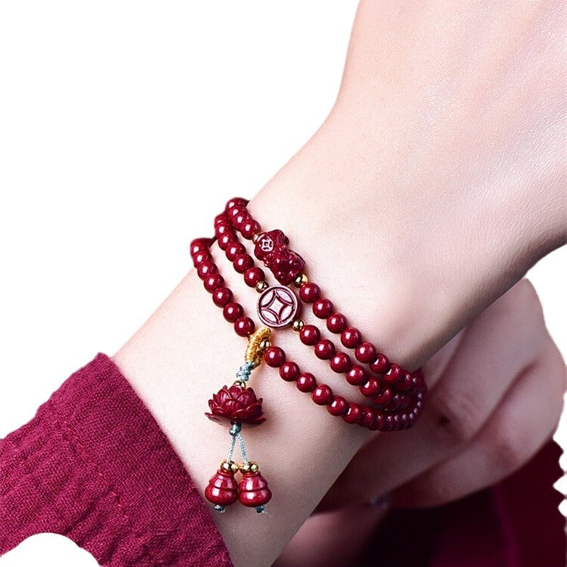 Women's & Men's Raw Ore Cinnabar Money Pi Original Bracelets