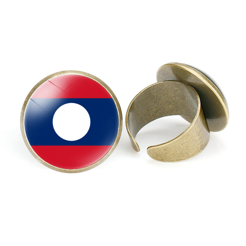 Asian Flags Vintage Open Bahrain Turkey Rings