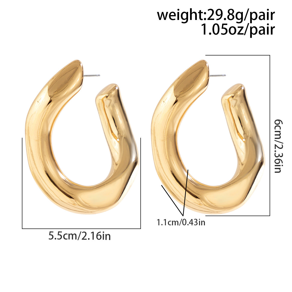 Women's Commuter Geometric Metal Water Drop Ear Personality Simple Earrings