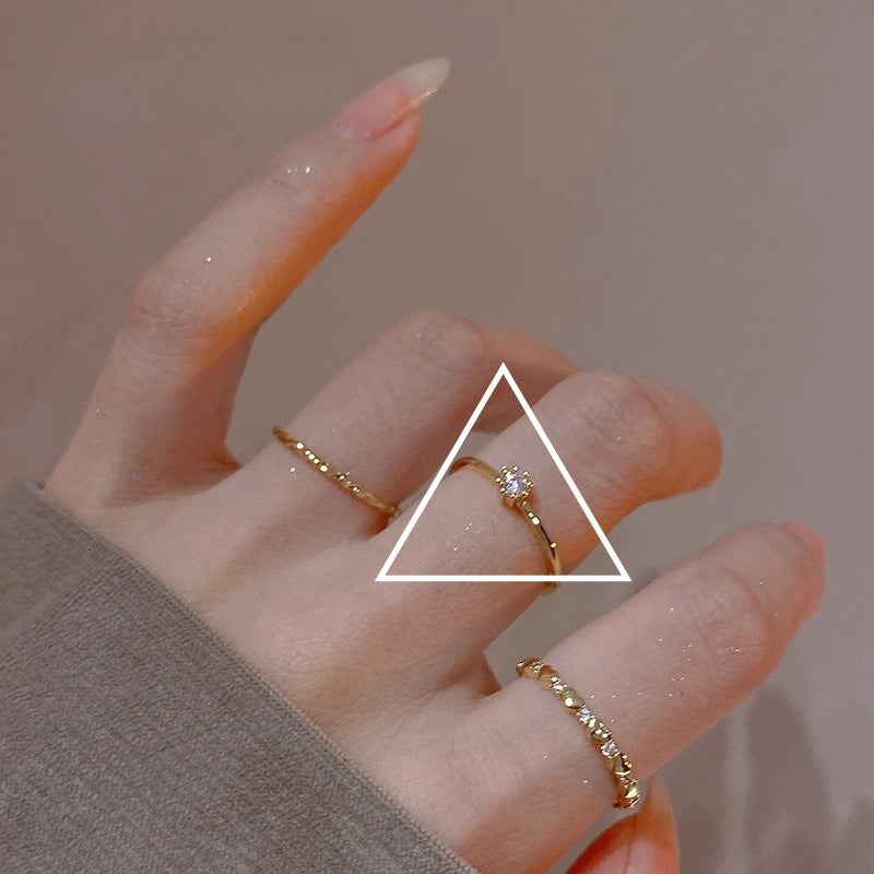 Sier Niche Gentle Natural Colored Gems Female Rings