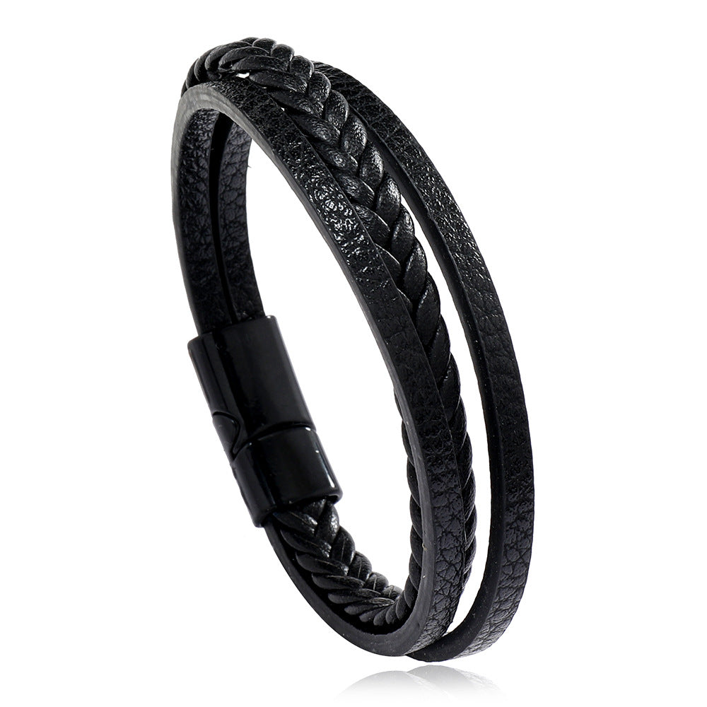 Men's Simple Fashion Woven Leather Rope Vintage Bracelets