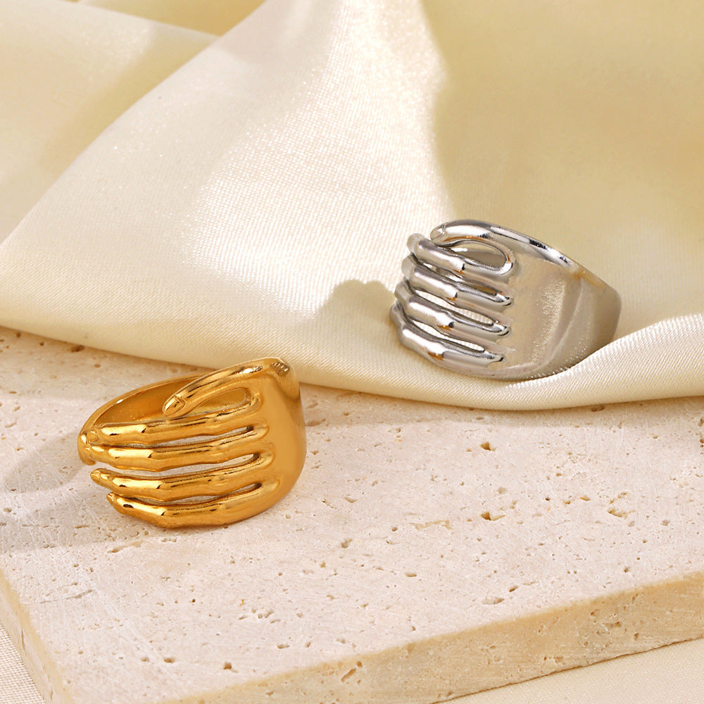 Hop Cold Adjustable Opening Gold Plated Rings