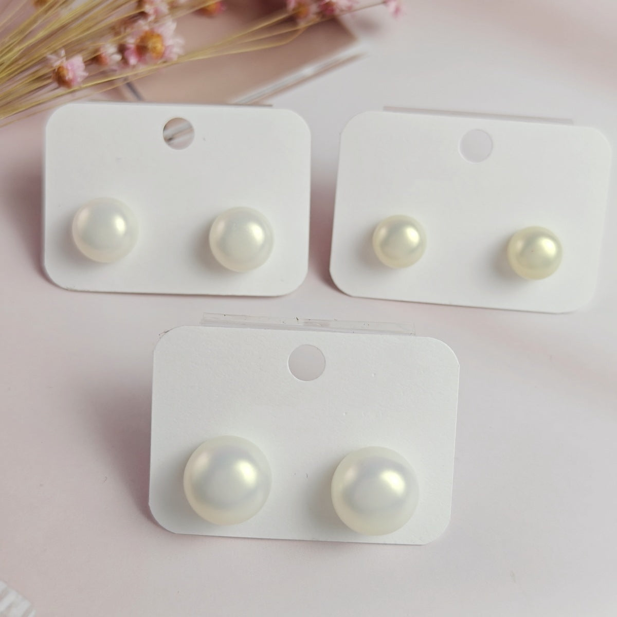Women's Pearl White Champagne Vintage Steamed Bread Earrings