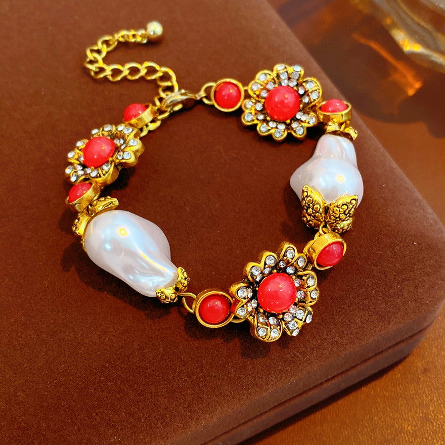 Women's Diamond Flower Pearl Light Luxury Minority Clavicle Necklaces