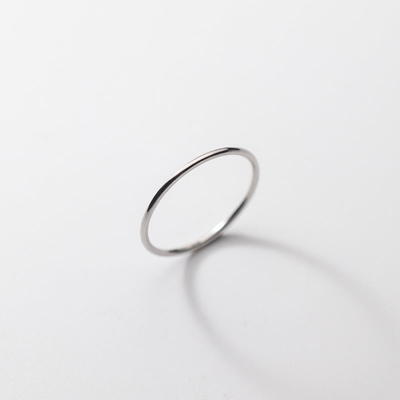 Sier Simple Thin Glossy Line Fashion Rings