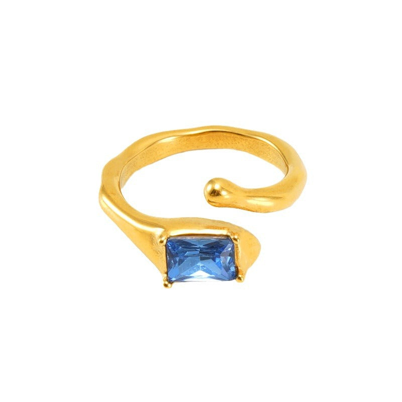 Titanium Steel Luminous Stone Open Female Rings