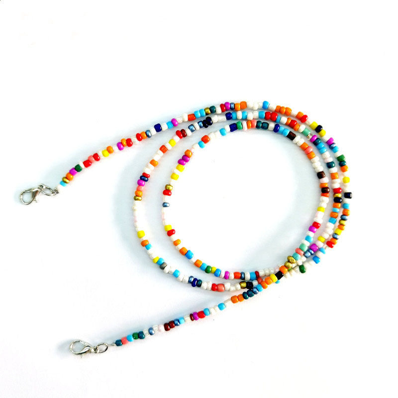 Mask Lanyard Glass Beads Eyeglasses Chain Necklaces