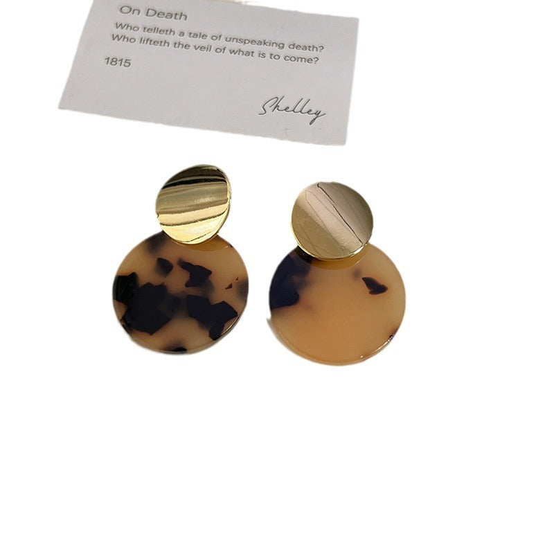 Retro Circle Zebra Print Leopard Elegant Earrings