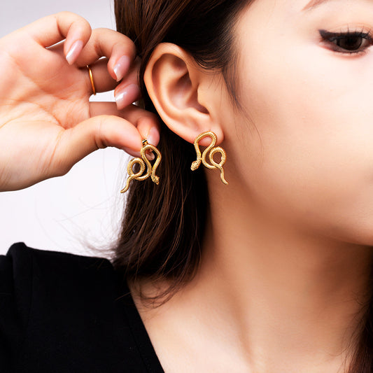 Trend Plating Metal Texture Simple Personality Earrings
