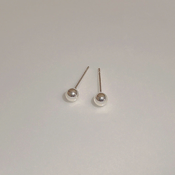 Women's Sier Small Simple Ear Beanie Bone Earrings