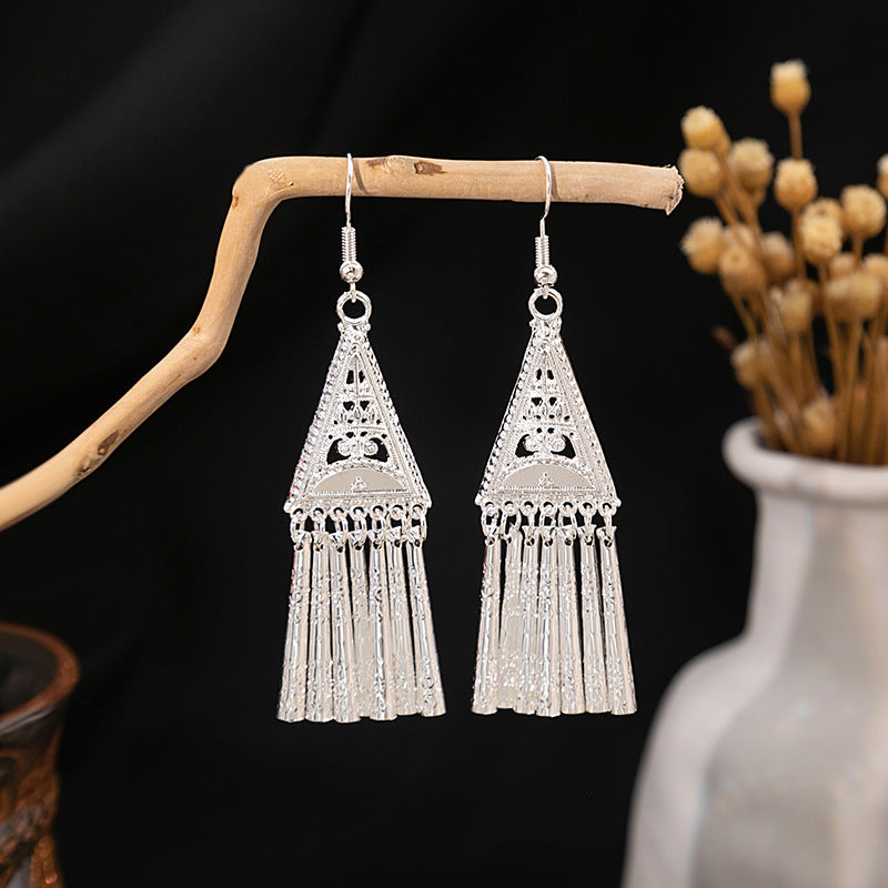Sier Family Minority Ethnic Style Tourist Attractions Earrings