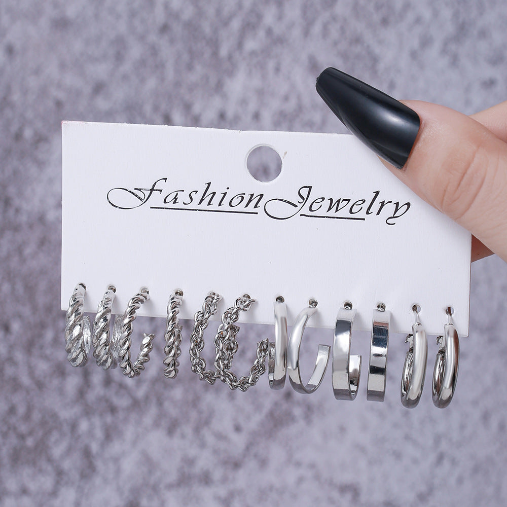 Women's Advanced Metal Suit Creative Simple Shaped Earrings