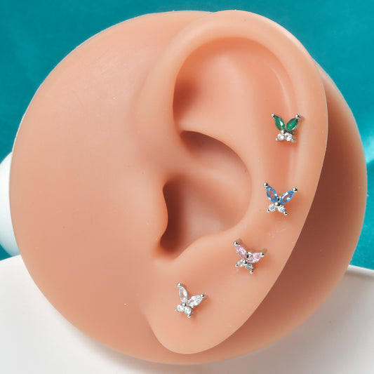 Stainless Steel Fashion Zircon Butterfly Personality Earrings