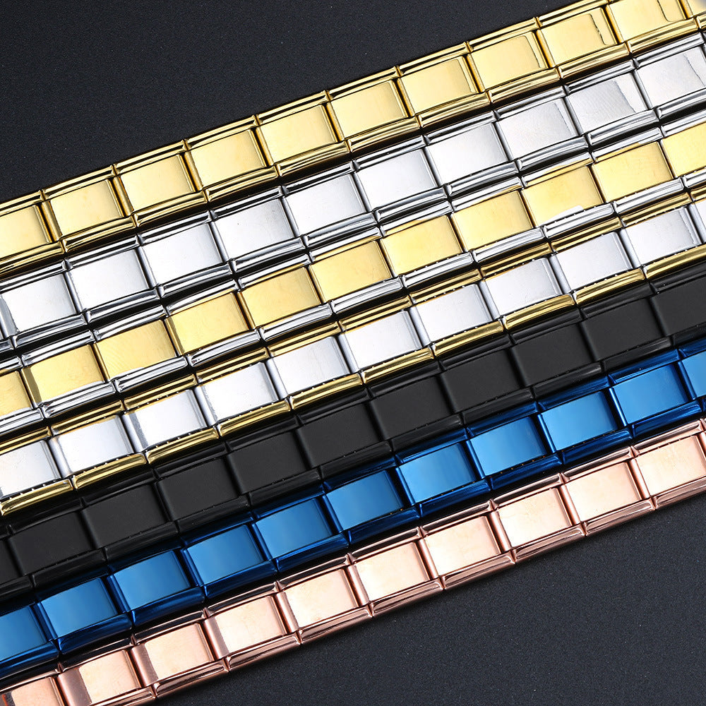 Vacuum Real Gold Plating Italian Module Square Bracelets