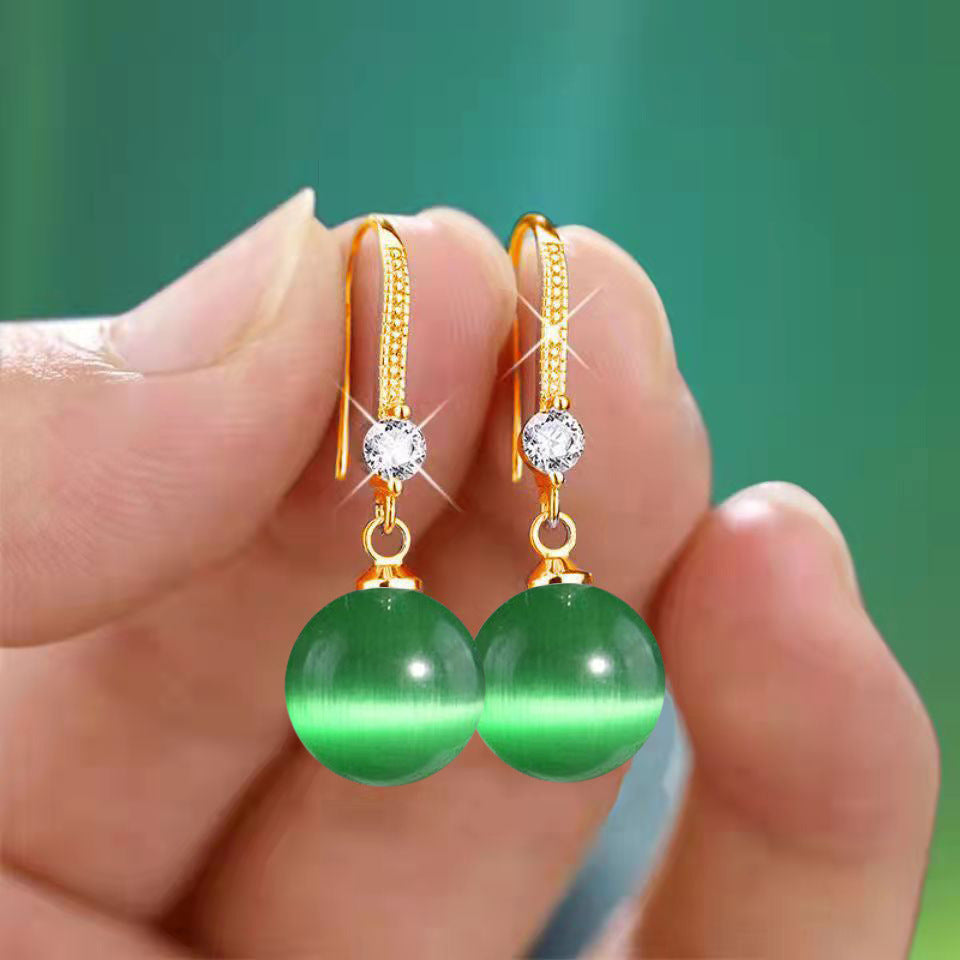 Yellow Red Blue Opal Ear Clip Female Zircon Delicate Earrings