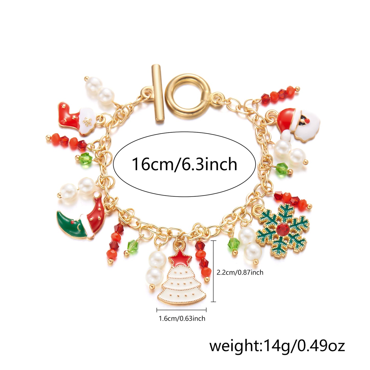 Christmas Female Creative Cartoon Snowflake Elk Bell Santa Bracelets