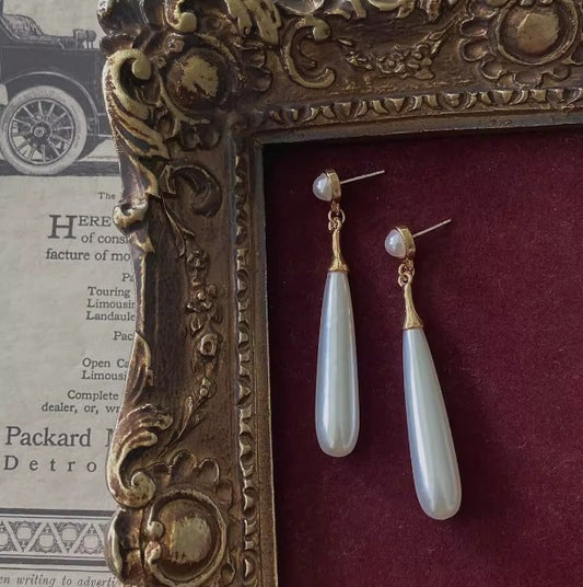 Women's French Style Temperamental Pearl Vintage For Earrings