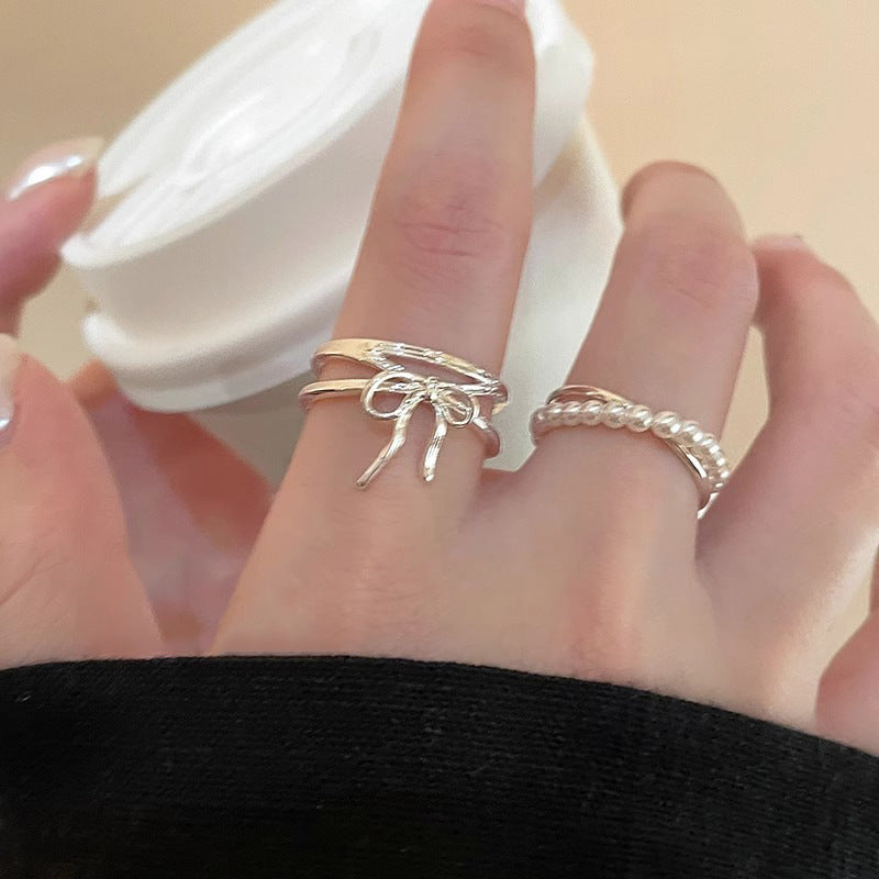 Women's Fashionable Simple Bow Lightweight Design Exquisite Rings