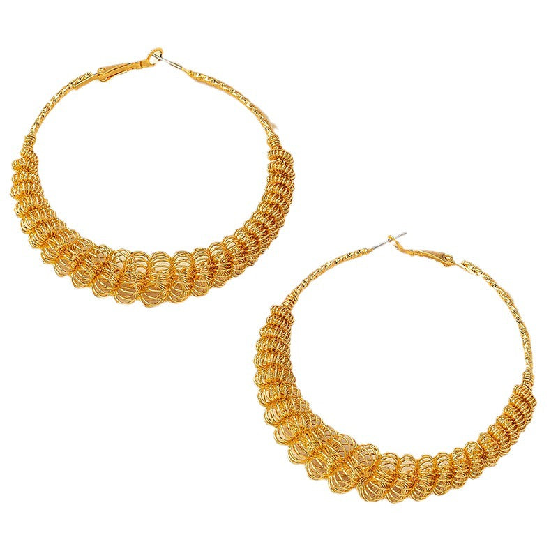 Women's Spring Round Retro Exaggerated Personalized Slim Earrings