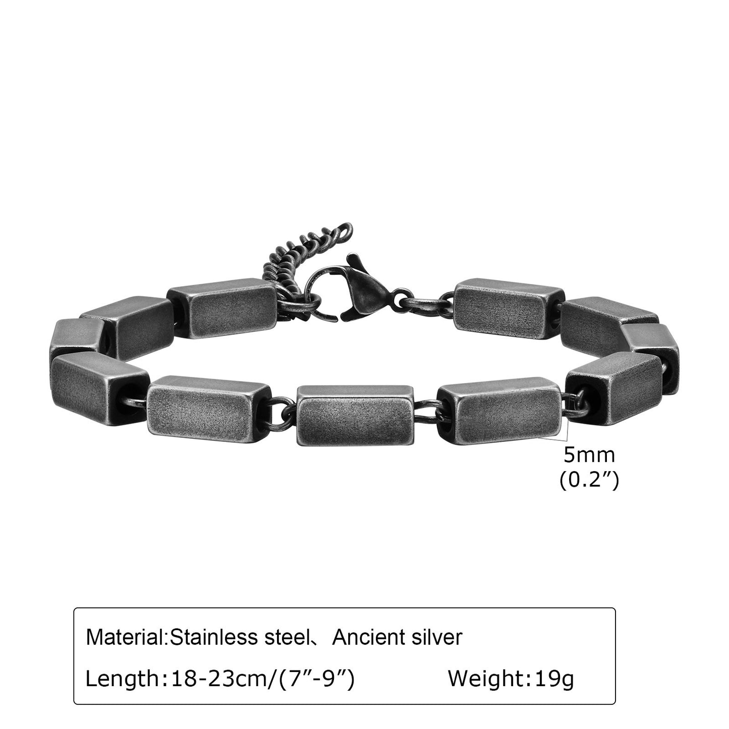 Men's Stainless Steel Handmade Chain Vintage Old Bracelets