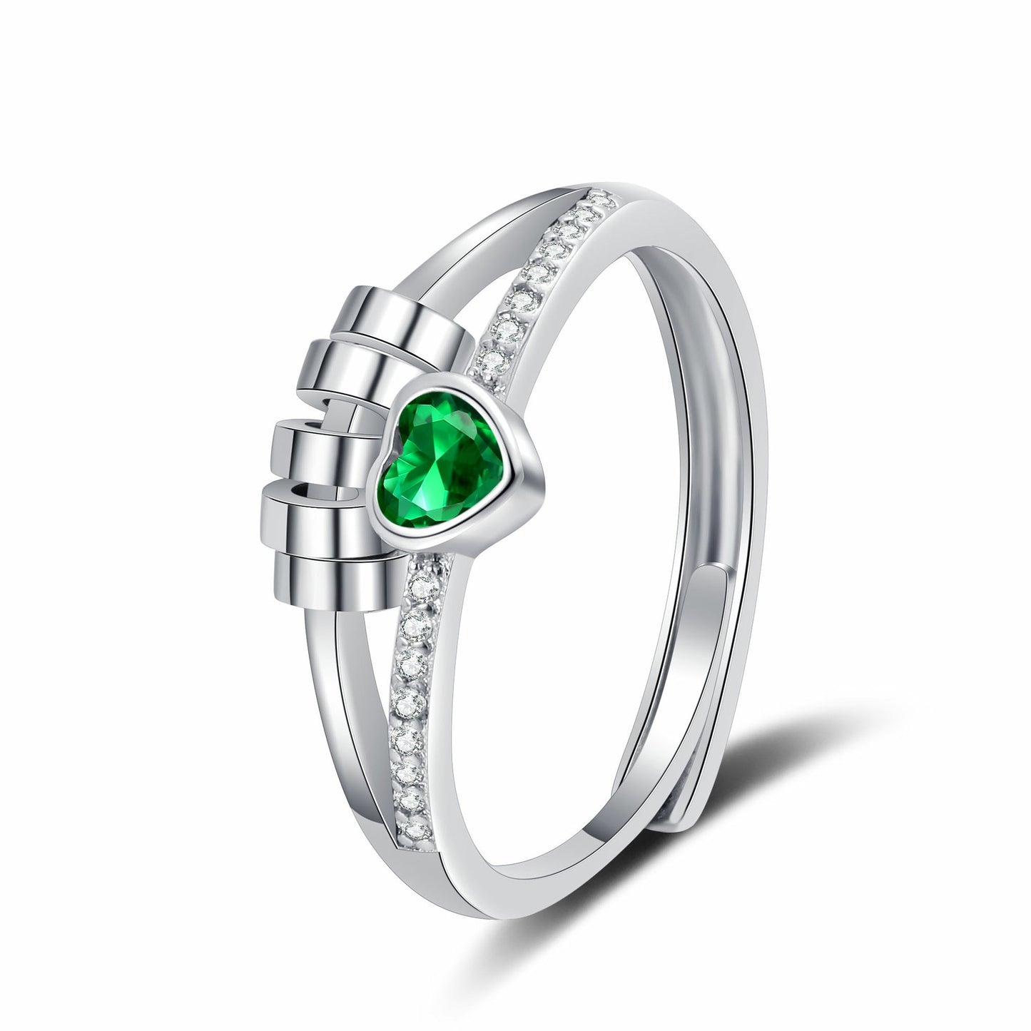Women's Cool Style Heart Shape With Diamond Rings