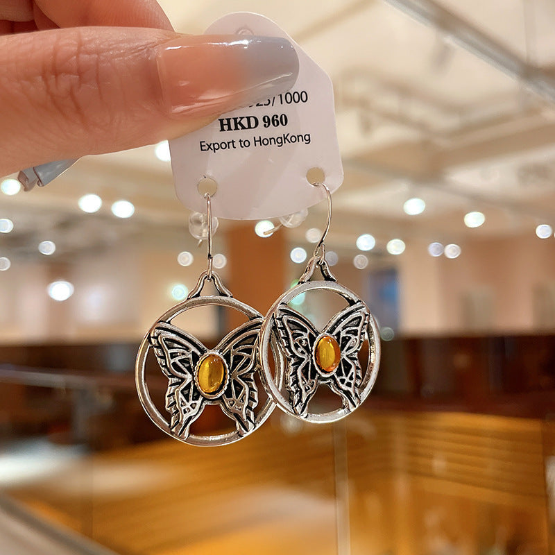 Women's Geometric Drop Oil Leaf Feather Ear Hook Earrings
