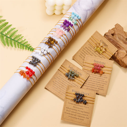 Stone Beaded Suit Citrine Irregular Gravel Bracelets