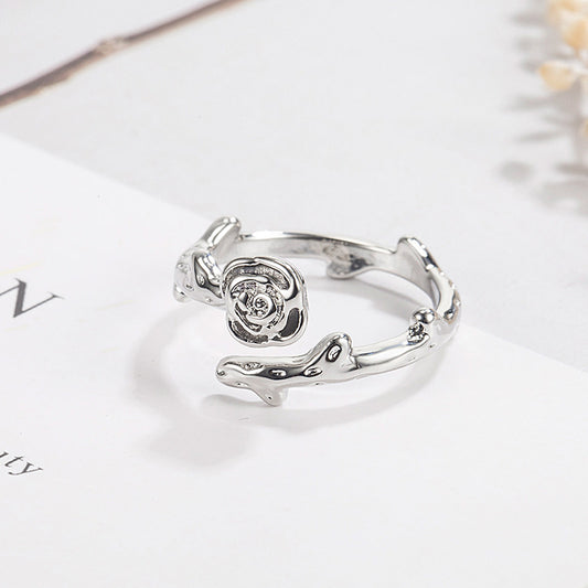 Couple Niche Open Creative Roses Jewelry Rings