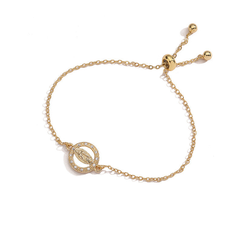 Virgin Mary Adjustable Pull Vintage Oval Portrait Bracelets