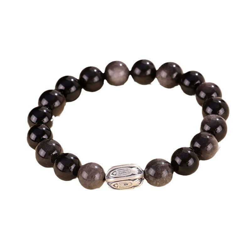 Chinese Block Stone Beaded Couple Female Bracelets